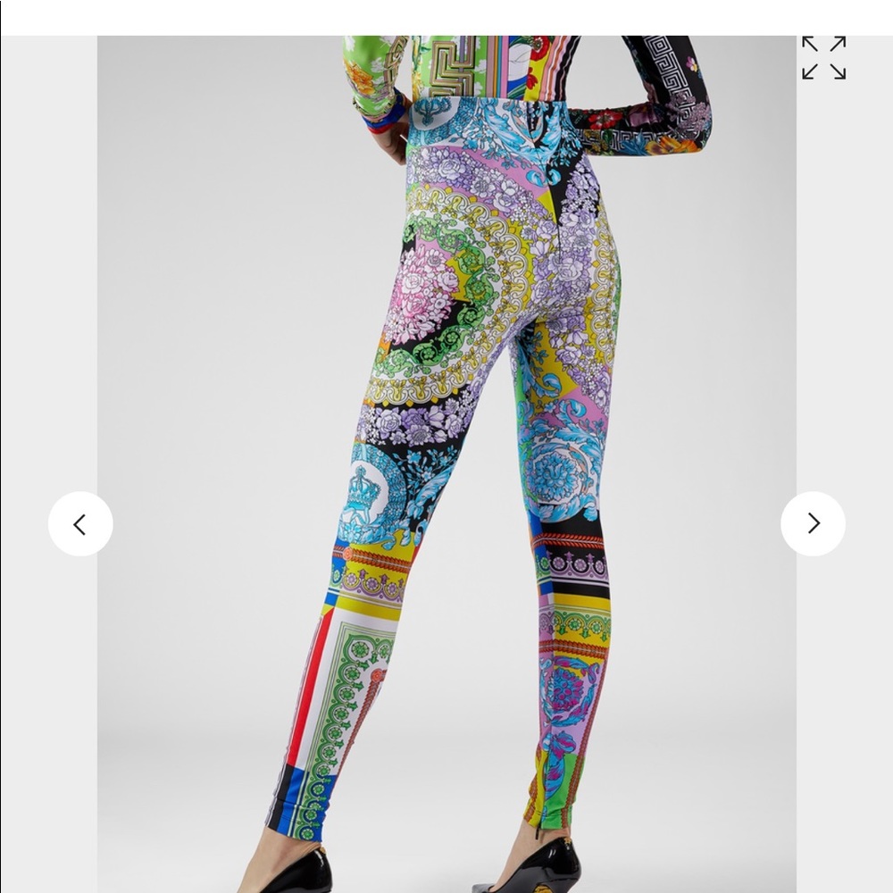 Versace technicolor baroque print leggings